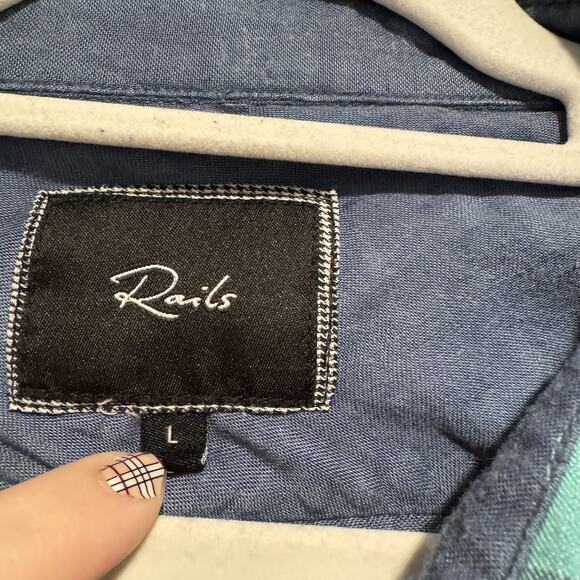 Rails Kendra Plaid Shirt Double Layer Blue Size Large - Picture 4 of 6